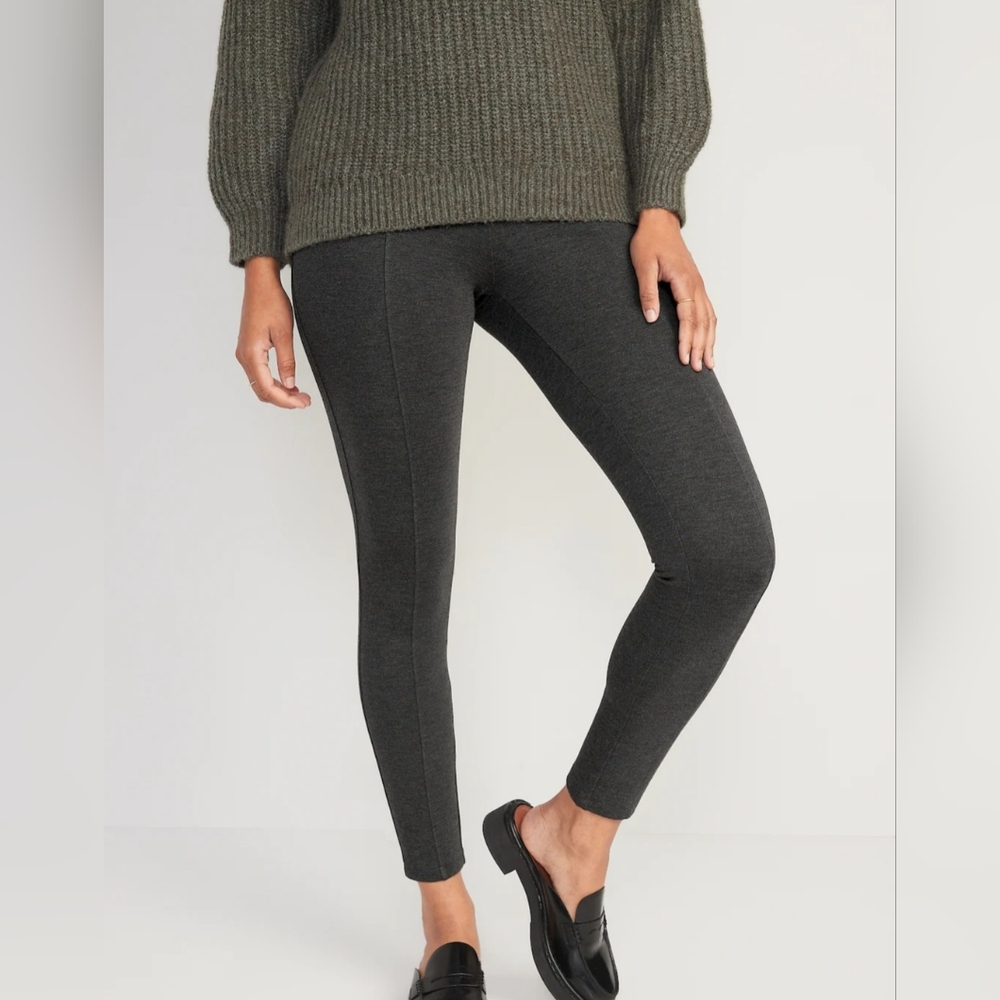 OLD NAVY WOMEN'S PIXIE SKINNY  KNIT GREY LEGGINGS WITH POCKETS SIZE S NWT